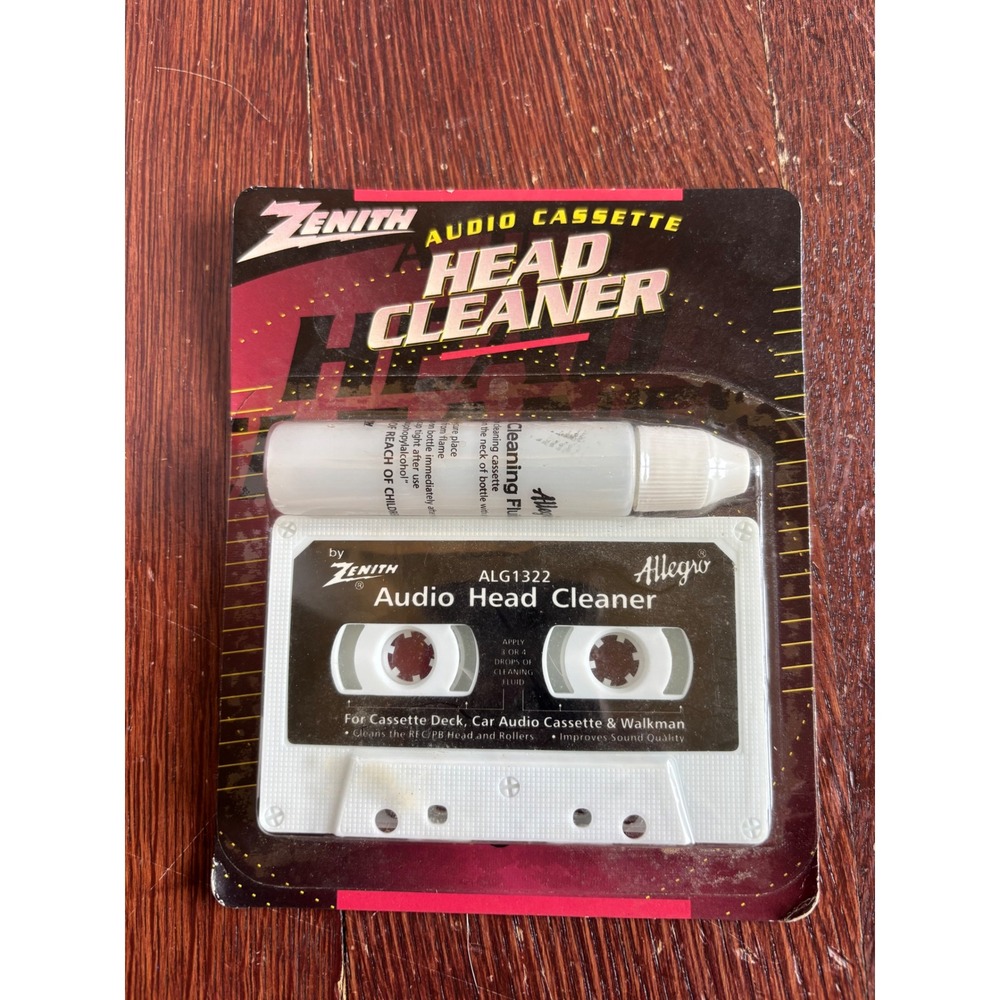 Zenith Allegro ALG1322 Audio Cassette Head Cleaner Kit Vintage New Sealed